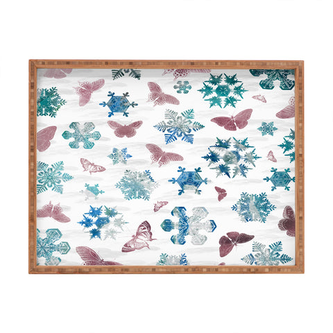 Belle13 Snowflakes and Butterflies Rectangular Tray