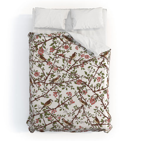Belle13 Sparrow Tree On A Spring Day Duvet Cover