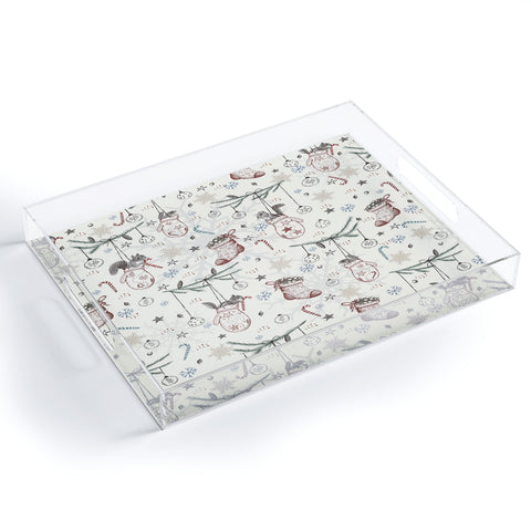 Belle13 Squirrel Heavenly Christmas Acrylic Tray