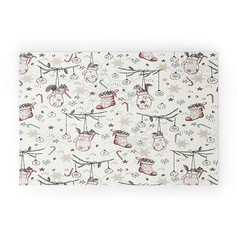 Belle13 Squirrel Heavenly Christmas Welcome Mat