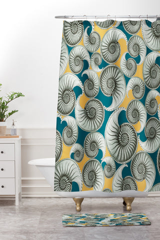 Belle13 Summertime Shells Shower Curtain And Mat