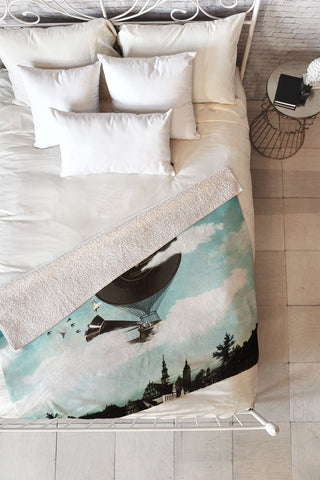 Belle13 Swan Lake Flight Fleece Throw Blanket