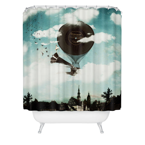 Belle13 Swan Lake Flight Shower Curtain