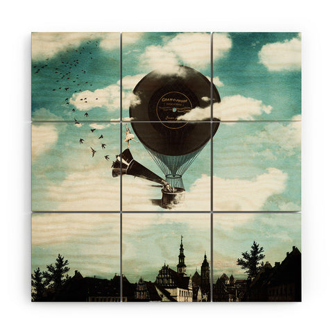 Belle13 Swan Lake Flight Wood Wall Mural