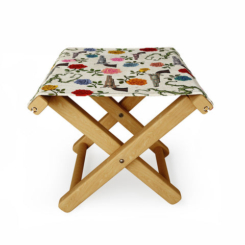 Belle13 Sweet Guns And Roses Folding Stool