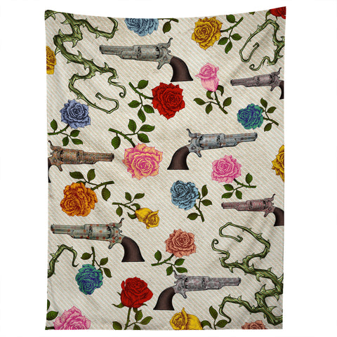 Belle13 Sweet Guns And Roses Tapestry