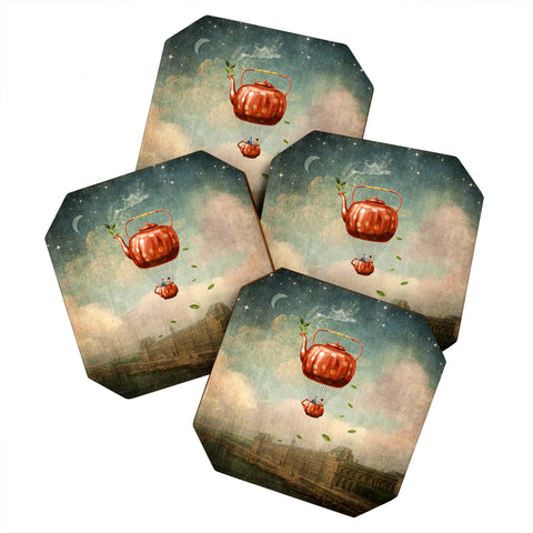 Belle13 Tea for Two at Dusk Coaster Set