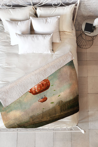 Belle13 Tea for Two at Dusk Fleece Throw Blanket