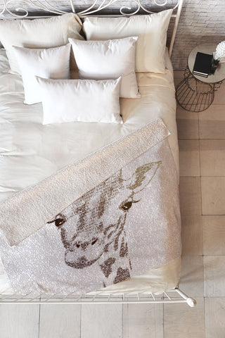 Belle13 The Intellectual Giraffe Fleece Throw Blanket