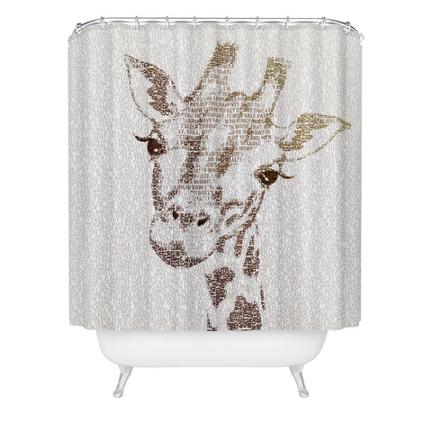 Belle13 The Intellectual Giraffe Shower Curtain