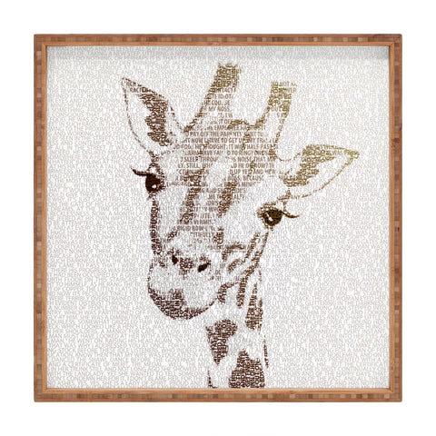 Belle13 The Intellectual Giraffe Square Tray