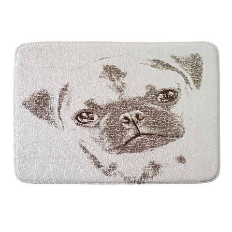 Belle13 The Intellectual Pug Memory Foam Bath Mat