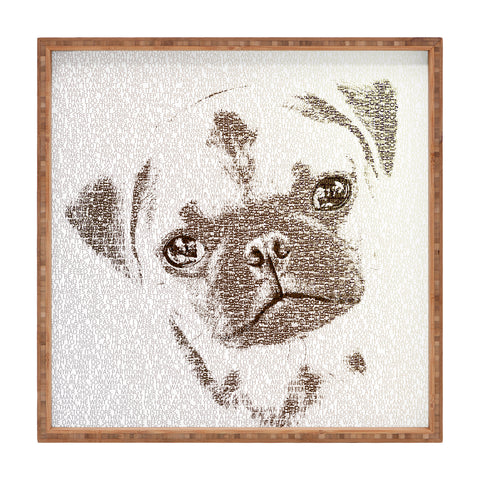Belle13 The Intellectual Pug Square Tray