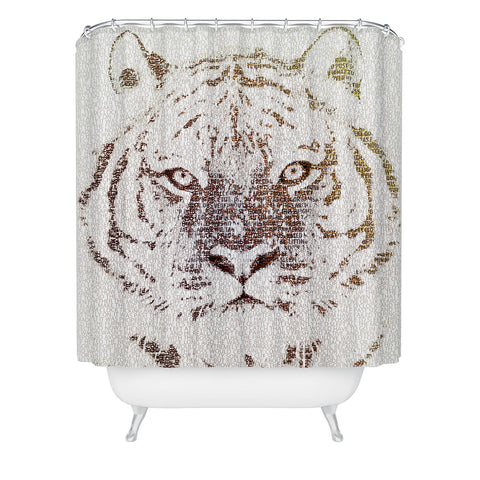 Belle13 The Intellectual Tiger Shower Curtain