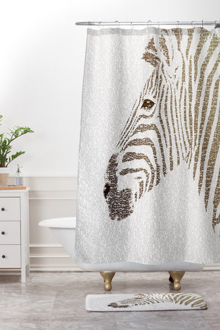 Belle13 The Intellectual Zebra Shower Curtain And Mat