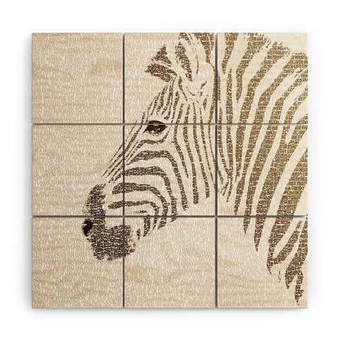 Belle13 The Intellectual Zebra Wood Wall Mural