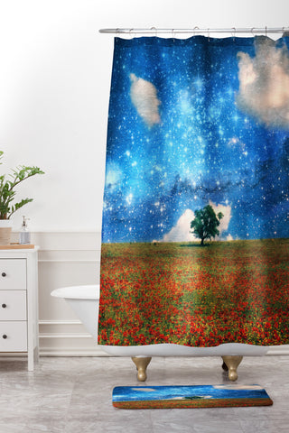 Belle13 The Magical Night Day Shower Curtain And Mat