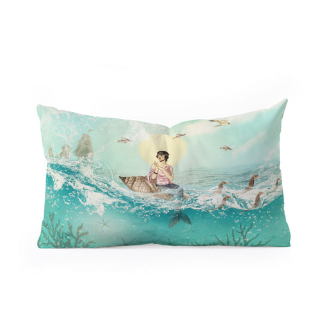 Belle13 The Queen Mermaid Oblong Throw Pillow