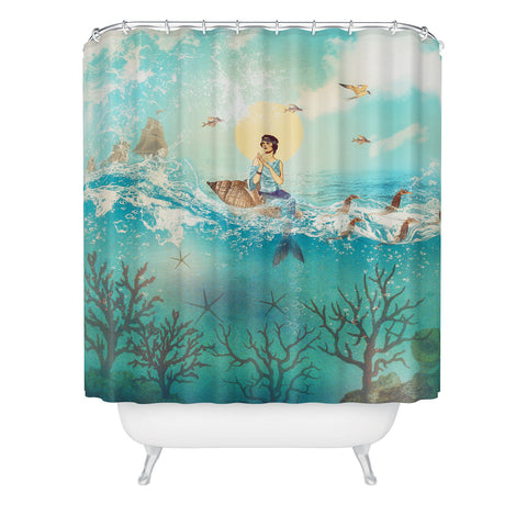 Belle13 The Queen Mermaid Shower Curtain