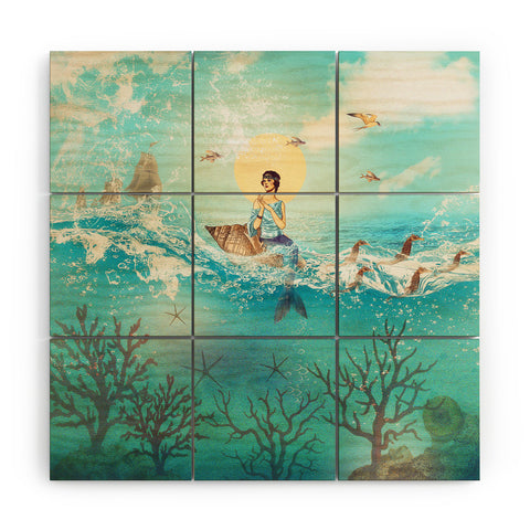 Belle13 The Queen Mermaid Wood Wall Mural