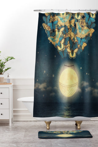 Belle13 The Rising Moon Shower Curtain And Mat