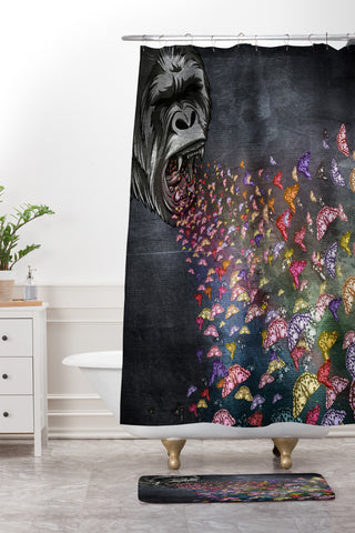 Belle13 The Roar Shower Curtain And Mat