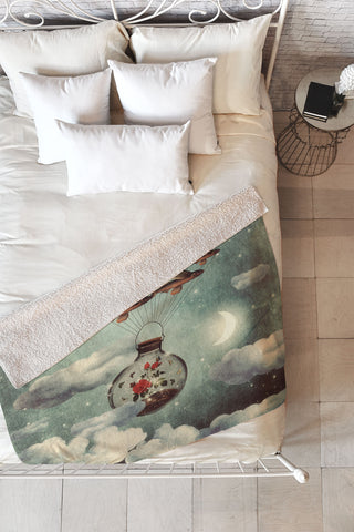 Belle13 The Rose That Wanted To See The World Fleece Throw Blanket