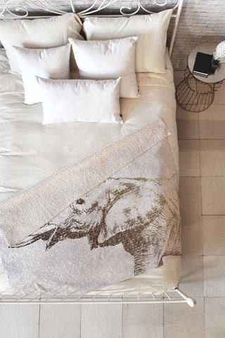 Belle13 The Wisest Elephant Fleece Throw Blanket