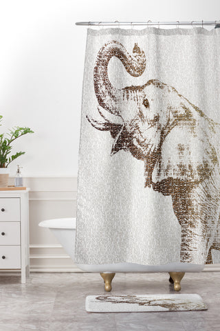 Belle13 The Wisest Elephant Shower Curtain And Mat