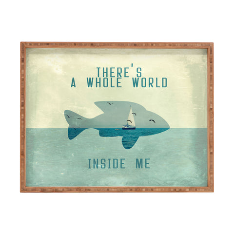 Belle13 There Is A Whole World Inside Me Rectangular Tray