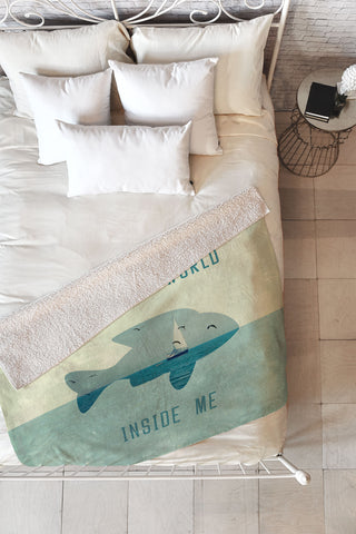 Belle13 There Is A Whole World Inside Me Fleece Throw Blanket