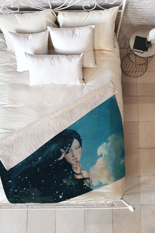 Belle13 Time for Sleep Fleece Throw Blanket