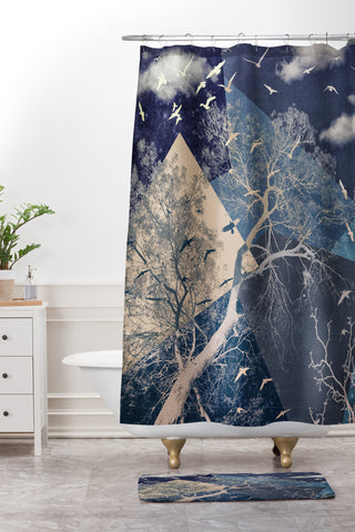 Belle13 To The Sky Shower Curtain And Mat