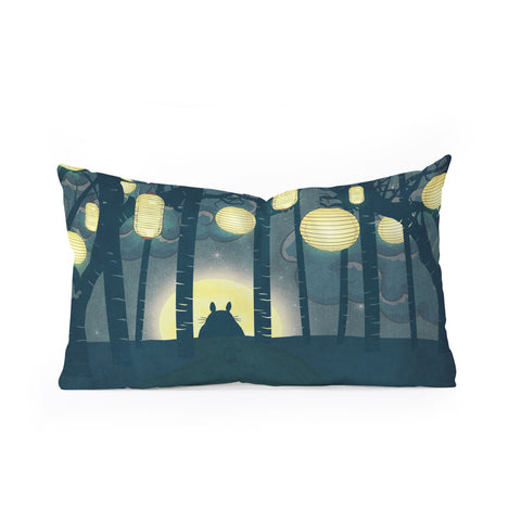 Belle13 Totoros Dream Forest Oblong Throw Pillow