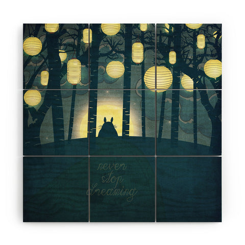 Belle13 Totoros Dream Forest Wood Wall Mural