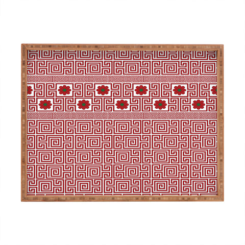 Belle13 Traditional Deco Floral Rectangular Tray