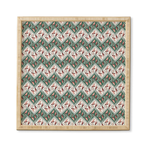 Belle13 Traditional Floral Chevron Framed Wall Art