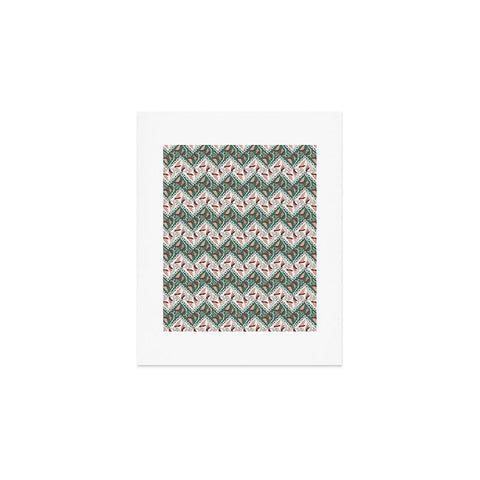 Belle13 Traditional Floral Chevron Art Print