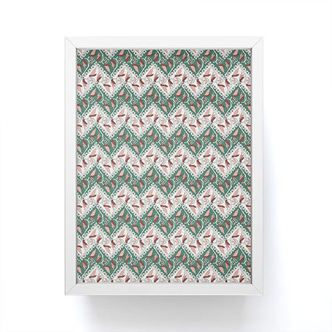 Belle13 Traditional Floral Chevron Framed Mini Art Print
