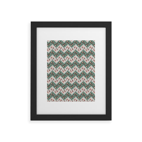 Belle13 Traditional Floral Chevron Framed Art Print