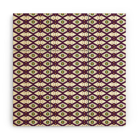 Belle13 Traditional Rhombus Deco Wood Wall Mural