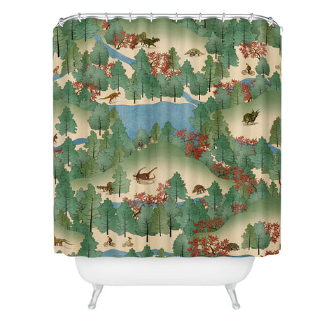 Belle13 Travelling Through Jurassic Shower Curtain