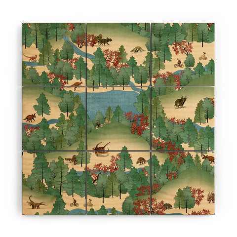 Belle13 Travelling Through Jurassic Wood Wall Mural