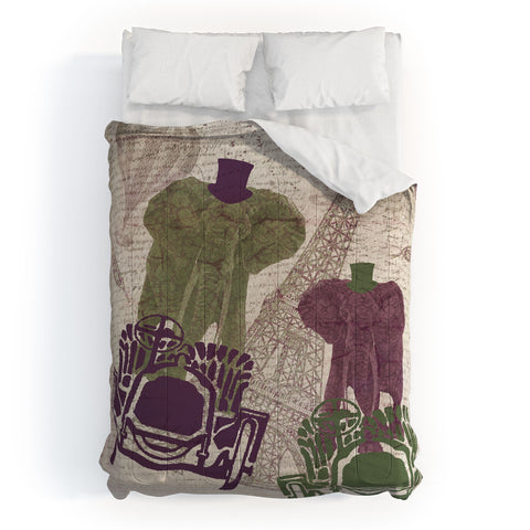 Belle13 Two Elephants In Paris Comforter