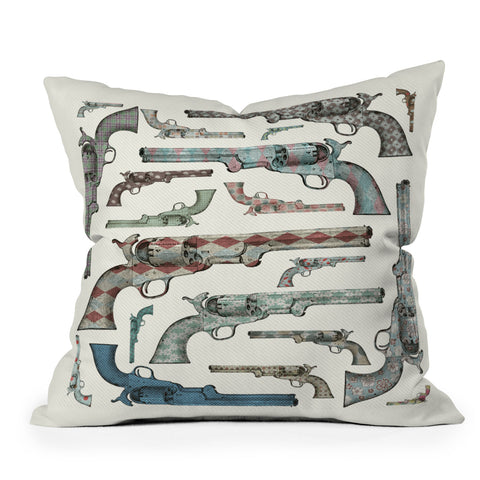 Belle13 Vintage Pistols Throw Pillow