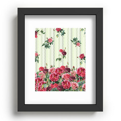 Belle13 Vintage Rose Pattern Recessed Framing Rectangle