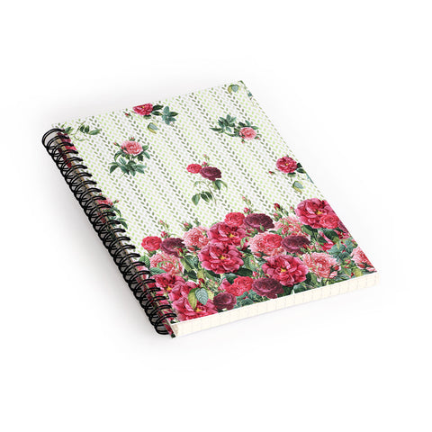 Belle13 Vintage Rose Pattern Spiral Notebook
