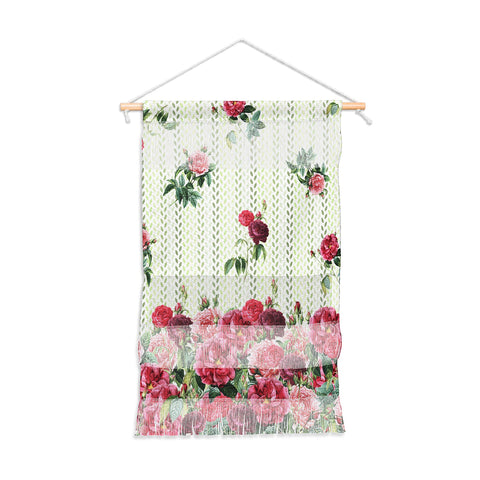 Belle13 Vintage Rose Pattern Wall Hanging Portrait