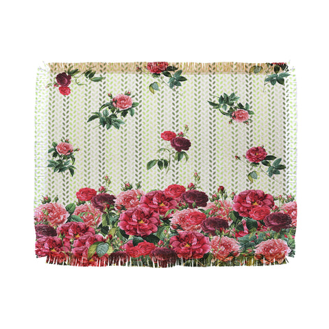 Belle13 Vintage Rose Pattern Throw Blanket