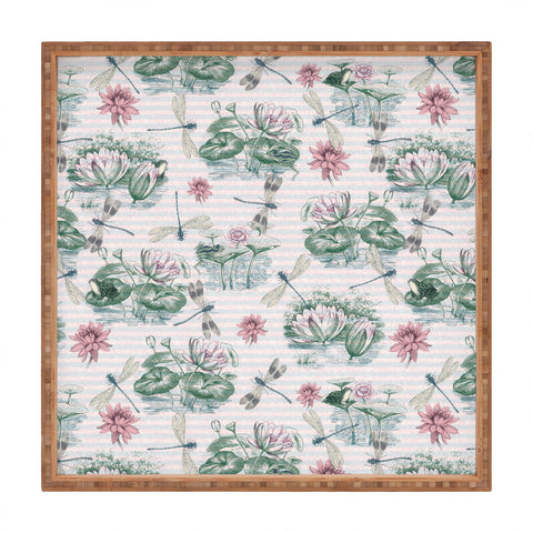 Belle13 Water Lily Lake Square Tray